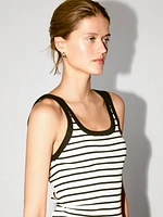 Stripe print vest top