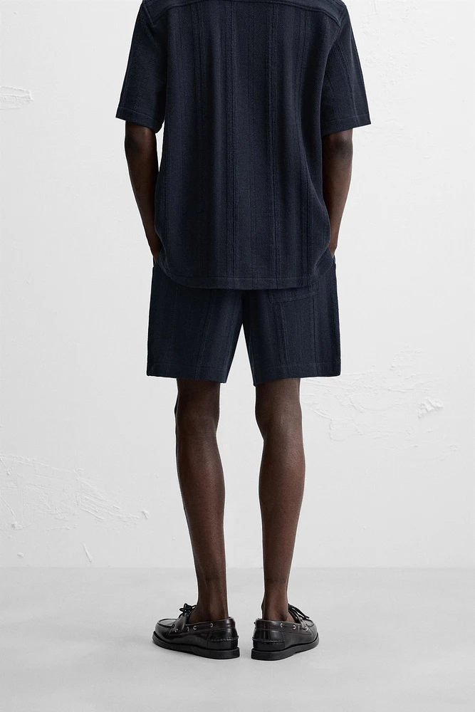 STRIPED JACQUARD SHORTS