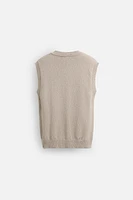 GILET EN MAILLE TEXTURÉE