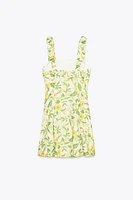 ROBE COURTE AVEC LIN IMPRIMÉ