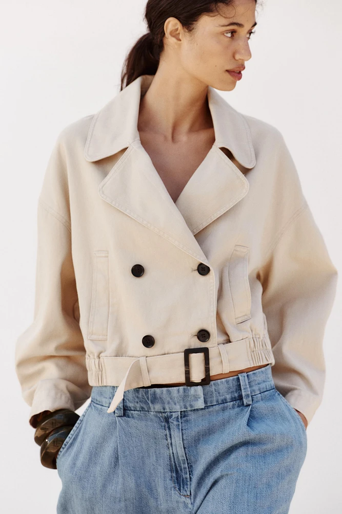 ELASTIC HEM CROPPED JACKET