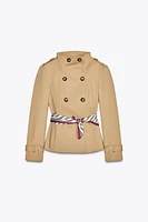 SHORT PRINTED SCARF TRENCH COAT