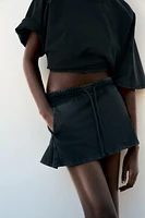WASHED HEAVY COTTON MINI SKIRT
