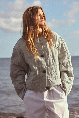 WASHED-EFFECT QUILTED JACKET