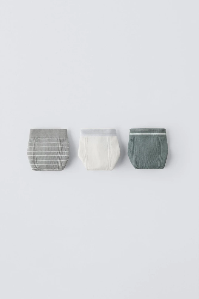 8-14 YEARS/ THREE-PACK OF SEAMLESS STRIPED BOXERS