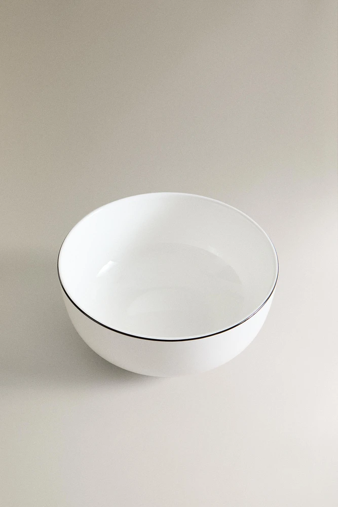BONE CHINA BOWL WITH BLACK RIM