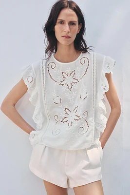 EMBROIDERED ROMANTIC BLOUSE ZW COLLECTION