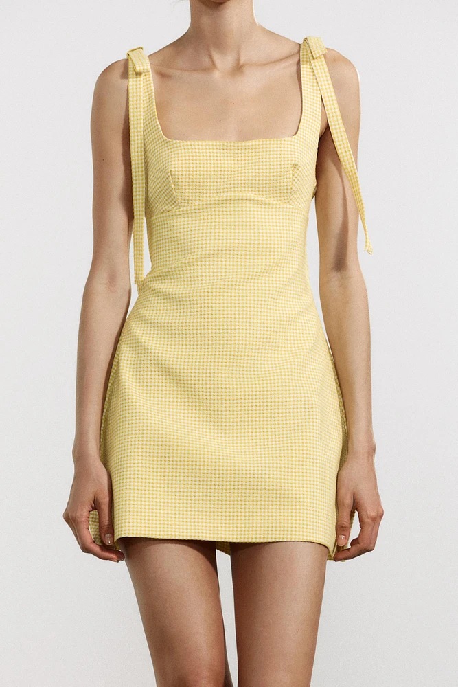 GINGHAM BOW DRESS