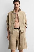 SUEDE CARGO SHORTS
