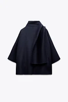 ZW COLLECTION WOOL CAPE WITH SCARF