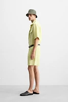 100% LINEN BERMUDA SHORTS