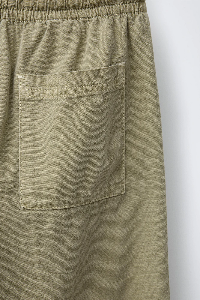 PANTALON DROIT COTON LIN
