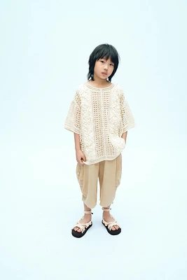 COMBINED CROCHET KNIT T-SHIRT X FANGLU LIN