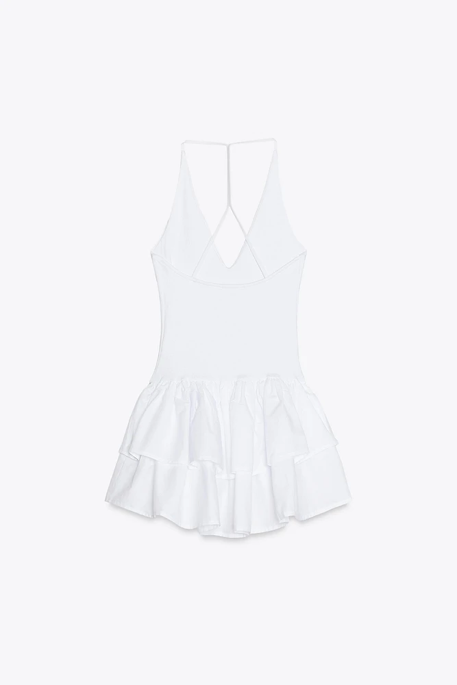 ROBE BIMATIÈRE À ENCOLURE AMÉRICAINE