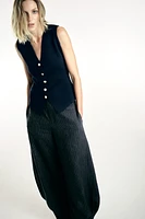 TOP GILET EN MAILLE UNI