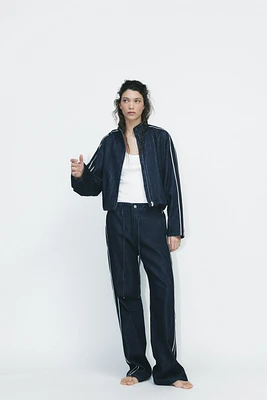 COMBINED STRIPE DENIM JACKET