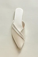 PLEATED SATEEN MULE SLIPPERS