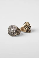 2-PACK OF SKULL-HEWN RINGS KATE MOSS X ZARA