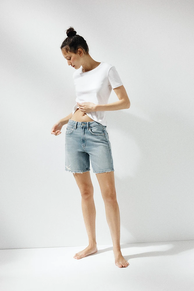 BERMUDA EN JEAN TRF TAILLE MOYENNE