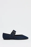 BALLERINES À BOUCLE EN DENIM