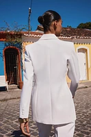 DOUBLE BREASTED SHOULDER PAD BLAZER