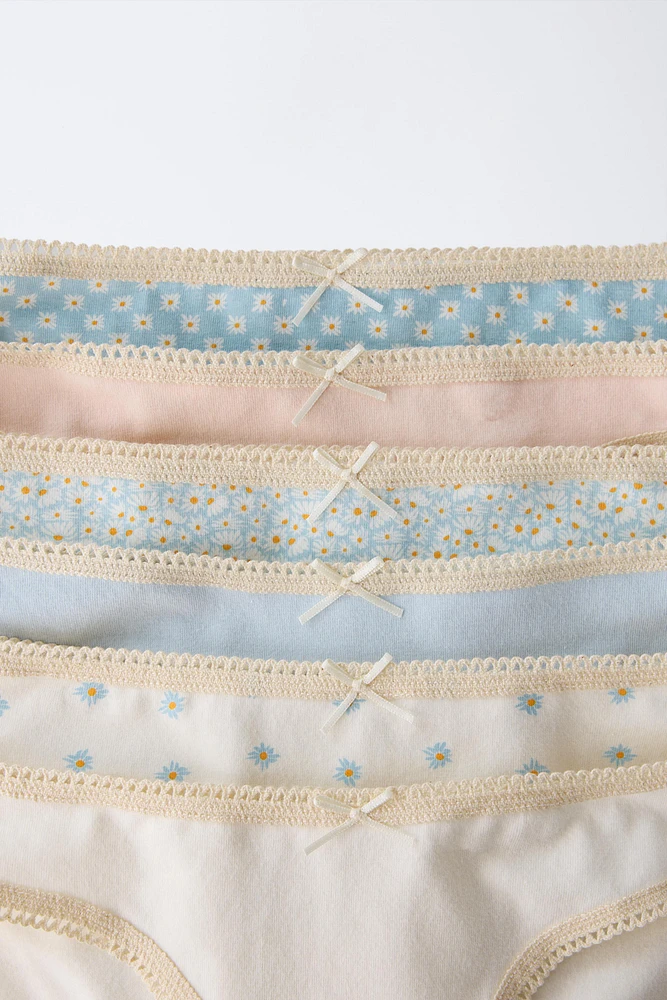 AGES 2-6/ SIX-PACK OF DAISY PRINT BRIEFS