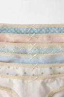 AGES 2-6/ SIX-PACK OF DAISY PRINT BRIEFS