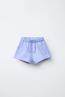 BERMUDA MOLLETON BASIC BRODERIE FLEUR