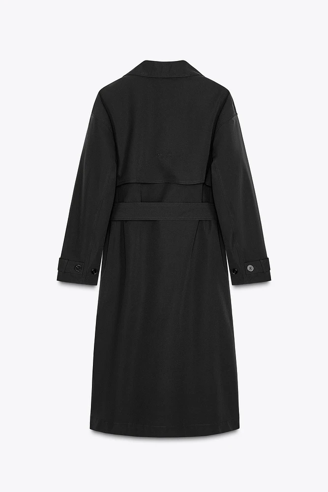 WATER REPELLENT BELTED TRENCH COAT