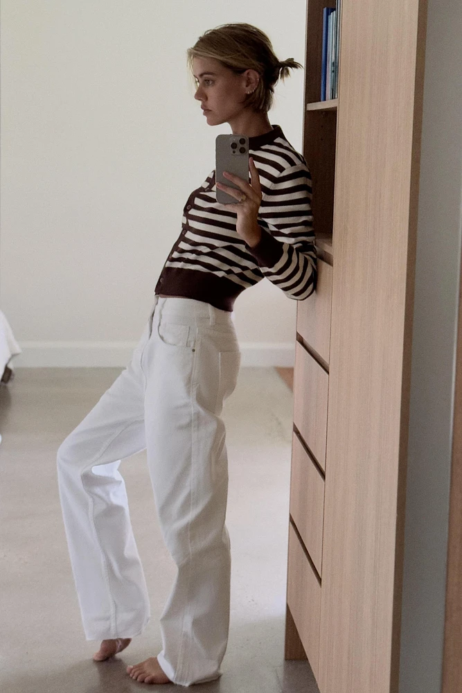 STRIPED KNIT CARDIGAN