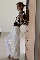 STRIPED KNIT CARDIGAN