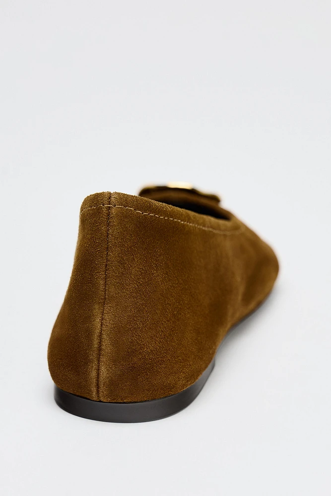 SUEDE LEATHER BALLET FLATS