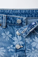 FLORAL DENIM SKORT