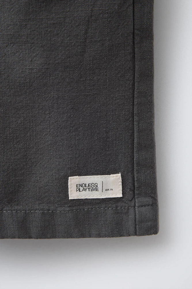 WIDE FIT COTTON SHORTS WITH LABEL