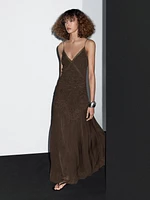 Robe longue nuisette froncée