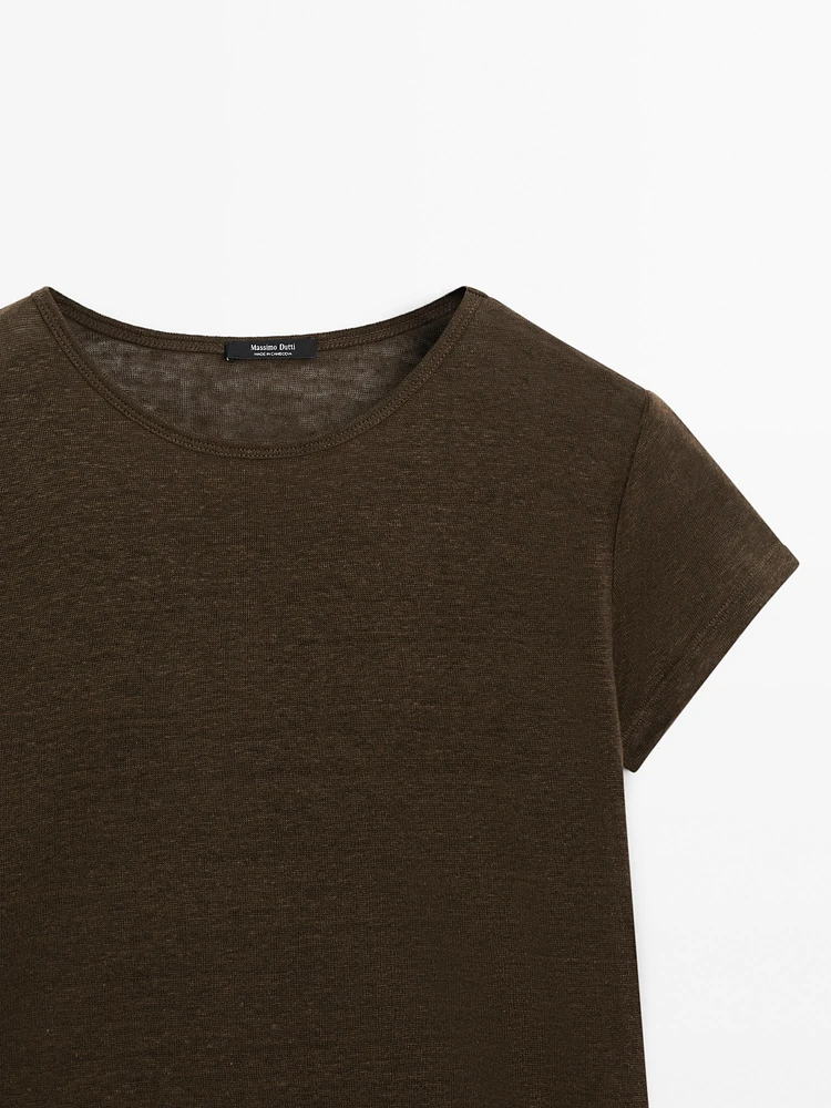 T-shirt 100 % lin à manches courtes