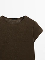 T-shirt 100 % lin à manches courtes