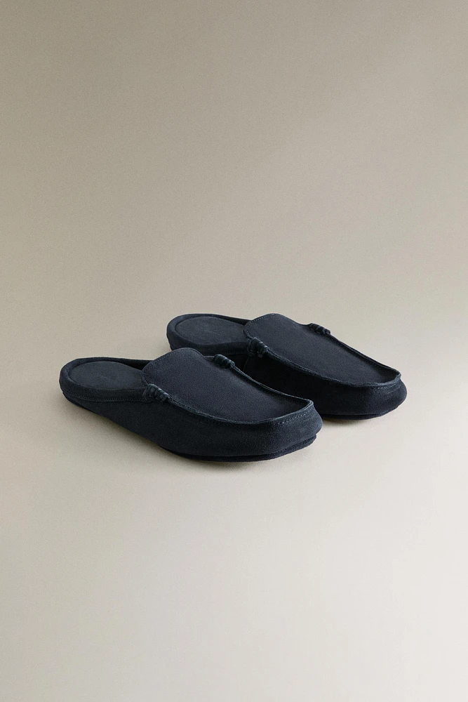 LEATHER MULE LOAFERS