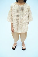 COMBINED CROCHET KNIT T-SHIRT X FANGLU LIN