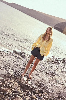 OVERSIZED LINEN BLEND SHIRT
