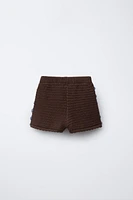 SHORT EN MAILLE À MARGUERITES