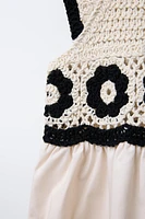 COMBINATION CROCHET KNIT DRESS