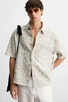 CONTRAST TEXTURE OVERSHIRT