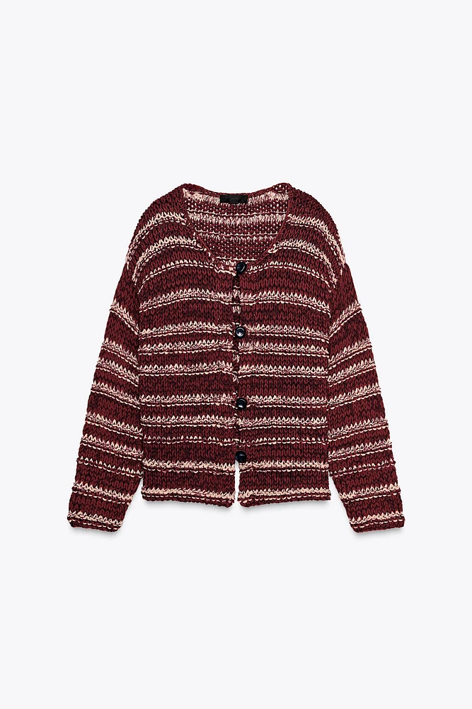 COMBINATION KNIT CARDIGAN