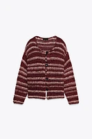 COMBINATION KNIT CARDIGAN