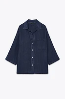 ZW COLLECTION 100% LINEN OVERSIZED SHIRT