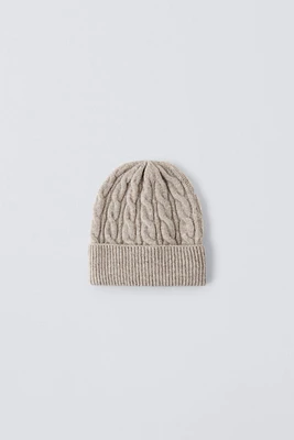 BONNET EN MAILLE TORSADÉE COLLECTION SKI