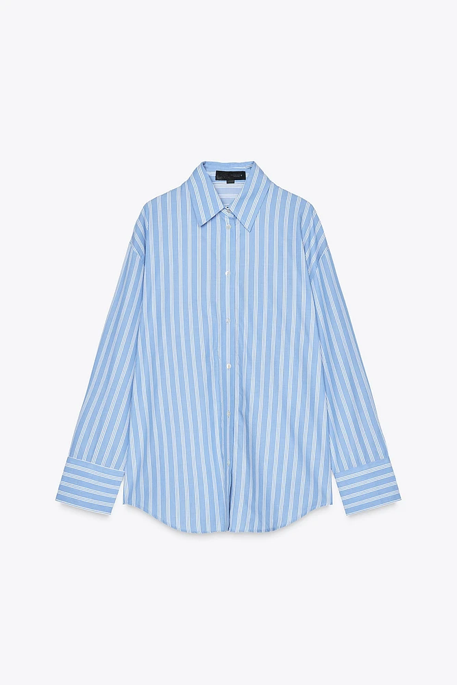 CHEMISE OVERSIZE TOP EN POPELINE À RAYURES