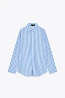 CHEMISE OVERSIZE TOP EN POPELINE À RAYURES