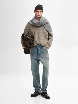 Pull en maille moulinée de laine mélangée